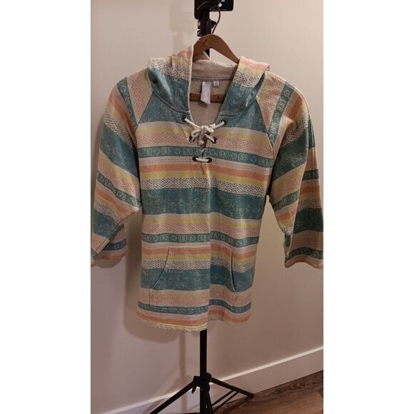 ORB Large Women's Hoodie Striped Pullover Hooded Sweater Excellent Condition - Picture 2 of 11